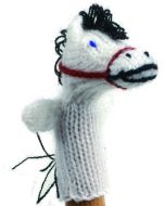 Gestrickte Fingerpuppe "Pferd"
