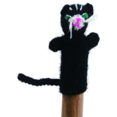 Gestrickte Fingerpuppe "Katze"