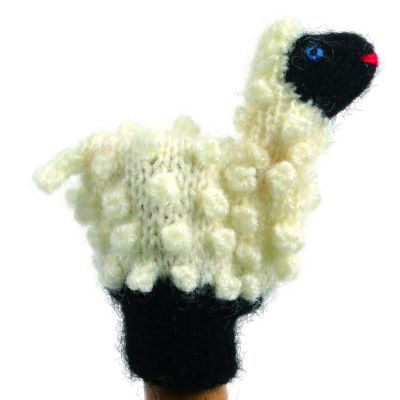 Gestrickte Fingerpuppe "Schäfchen"