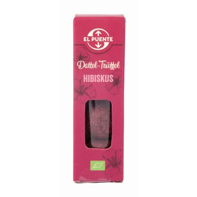 Vegane Bio-Mini-Dattel-Trüffel mit Hibiskus